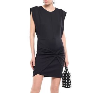 IRO Pearls Twist-Front Ponte Knot Mini Cap Sleeve Bodycon Dress